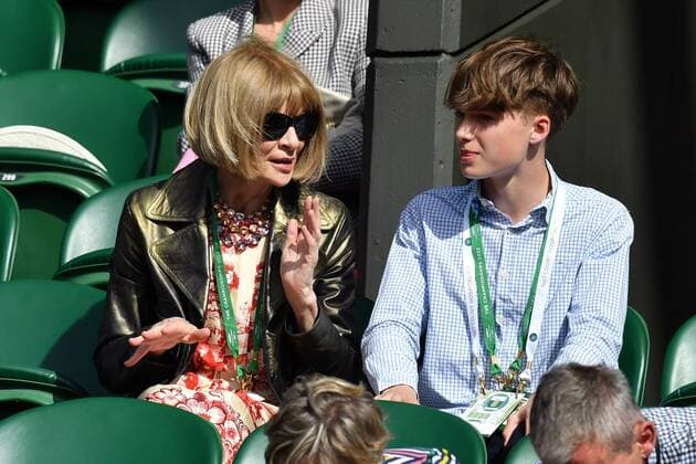 Mandatory Credit: Photo by James Veysey Shutterstock (13012407bf) Anna Wintour and Luke Wintour in the Royal Box on Centre Court Wimbledon Tennis Championships, Day 6, The All England Lawn Tennis and Croquet Club, London, UK - 02 Jul 2022 Wimbledon Tennis Championships, Day 6, The All England Lawn Tennis and Croquet Club, London, UK - 02 Jul 2022  Copyright: xJamesxVeysey Shutterstockx 13012407bf