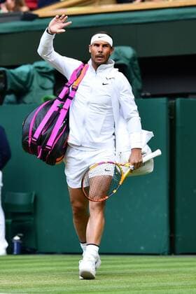 Mandatory Credit: Photo by James Veysey Shutterstock (13012407cs) Rafael Nadal walks on to Centre Court for his third round match Wimbledon Tennis Championships, Day 6, The All England Lawn Tennis and Croquet Club, London, UK - 02 Jul 2022 Wimbledon Tennis Championships, Day 6, The All England Lawn Tennis and Croquet Club, London, UK - 02 Jul 2022  Copyright: xJamesxVeysey Shutterstockx 13012407cs