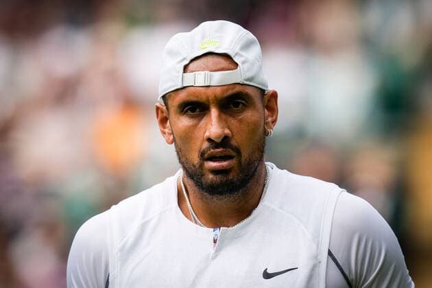 Mandatory Credit: Photo by Dave Shopland Shutterstock (13012402gp) Nick Kyrgios during his third round match Wimbledon Tennis Championships, Day 6, The All England Lawn Tennis and Croquet Club, London, UK - 02 Jul 2022 Wimbledon Tennis Championships, Day 6, The All England Lawn Tennis and Croquet Club, London, UK - 02 Jul 2022  Copyright: xDavexShopland Shutterstockx 13012402gp