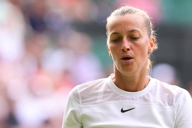 2nd July 2022, All England Lawn Tennis and Croquet Club, London, England; Wimbledon Tennis tournament; Petra Kvitova during her match with Paula Badosa in the womens singles  ActionPlus12404218 ShaunxBrooks