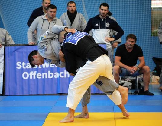 02 07 2022 Offenbach 1 Judo Bundesliga 2022 Men 1 JC Samurai Offenbach vs TV 1848Erlangen Athanasios Mylonelis Samurai vs David Lim TV 1848 Erlangen