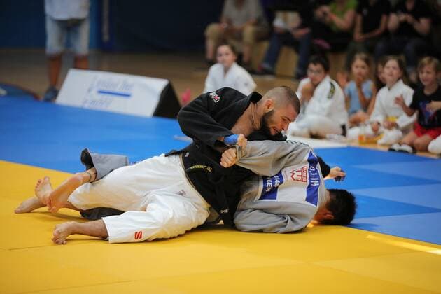 02 07 2022 Offenbach 1 Judo Bundesliga 2022 Men 1 JC Samurai Offenbach vs TV 1848Erlangen Athanasios Mylonelis Samurai vs David Lim TV 1848 Erlangen