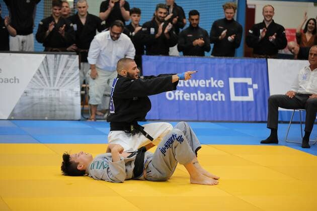 02 07 2022 Offenbach 1 Judo Bundesliga 2022 Men 1 JC Samurai Offenbach vs TV 1848Erlangen Athanasios Mylonelis Samurai vs David Lim TV 1848 Erlangen