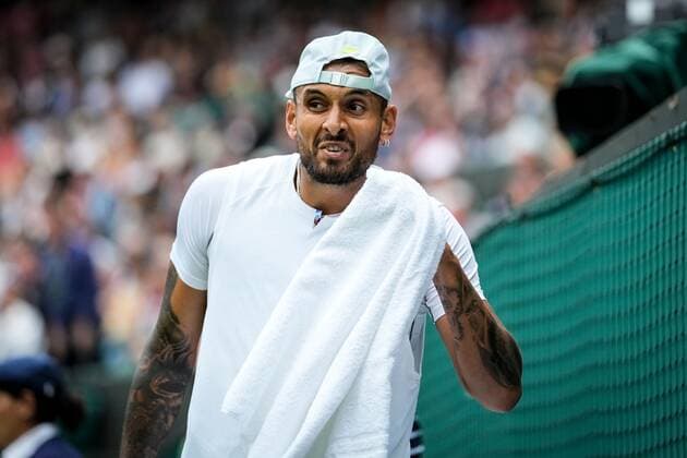 Mandatory Credit: Photo by Dave Shopland Shutterstock (13012402jc) Nick Kyrgios during his third round match Wimbledon Tennis Championships, Day 6, The All England Lawn Tennis and Croquet Club, London, UK - 02 Jul 2022 Wimbledon Tennis Championships, Day 6, The All England Lawn Tennis and Croquet Club, London, UK - 02 Jul 2022  Copyright: xDavexShopland Shutterstockx 13012402jc