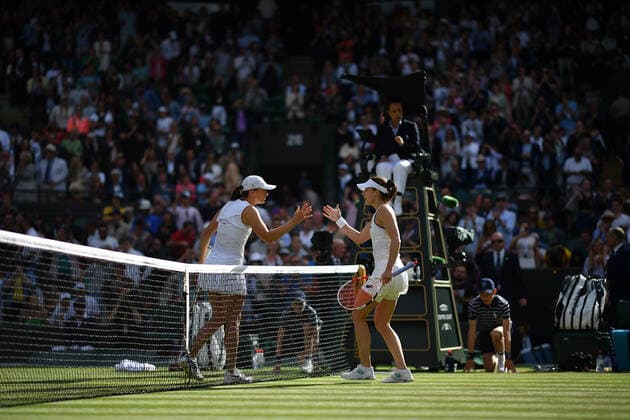 Alize Cornet (Fra) defeated Iga Swiatek (Pol) TENNIS : Wimbledon 2022 : 02 07 2022 AntoineCouvercelle Panoramic 