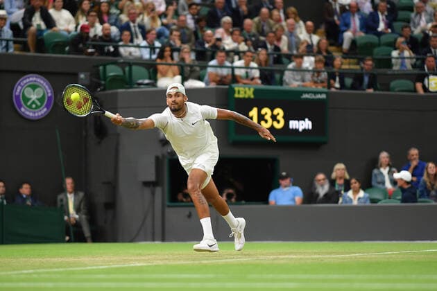 Nick Kyrgios defeated Stefanos Tsitsipas (Gre) TENNIS : Wimbledon 2022 : 02 07 2022 AntoineCouvercelle Panoramic 