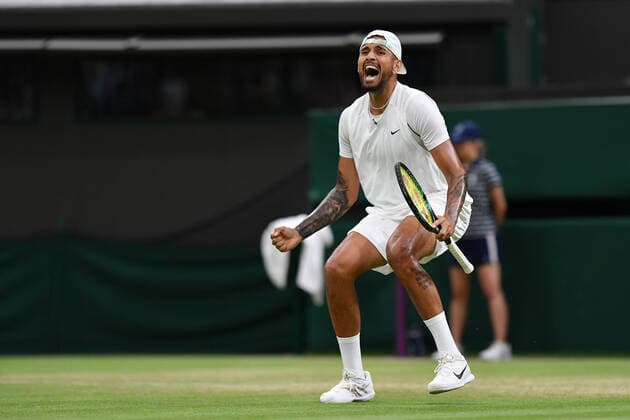 Nick Kyrgios defeated Stefanos Tsitsipas (Gre) TENNIS : Wimbledon 2022 : 02 07 2022 AntoineCouvercelle Panoramic 