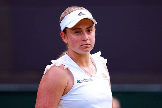 Mandatory Credit: Photo by James Veysey Shutterstock (13012857ac) Jelena Ostapenko during her fourth round match Wimbledon Tennis Championships, Day 7, The All England Lawn Tennis and Croquet Club, London, UK - 03 Jul 2022 Wimbledon Tennis Championships, Day 7, The All England Lawn Tennis and Croquet Club, London, UK - 03 Jul 2022  Copyright: xJamesxVeysey Shutterstockx 13012857ac