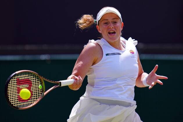 Mandatory Credit: Photo by James Veysey Shutterstock (13012857ad) Jelena Ostapenko during her fourth round match Wimbledon Tennis Championships, Day 7, The All England Lawn Tennis and Croquet Club, London, UK - 03 Jul 2022 Wimbledon Tennis Championships, Day 7, The All England Lawn Tennis and Croquet Club, London, UK - 03 Jul 2022  Copyright: xJamesxVeysey Shutterstockx 13012857ad