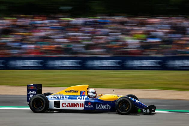VETTEL Sebastian (ger), in action at the wheel of the 1992 Williams FW14B of Nigel Mansell, during the Formula 1 Lenovo British Grand Prix 2022, 10th round of the 2022 FIA Formula One World Championship, WM, Weltmeisterschaft on the Silverstone Circuit, from July 1 to 3, 2022 in Silverstone, United Kingdom - F1 - BRITISH GRAND PRIX 2022 - RACE DPPI Panoramic  20220703_G00D7869