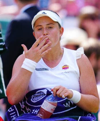 Mandatory Credit: Photo by James Veysey Shutterstock (13012857ap) Jelena Ostapenko during her fourth round match Wimbledon Tennis Championships, Day 7, The All England Lawn Tennis and Croquet Club, London, UK - 03 Jul 2022 Wimbledon Tennis Championships, Day 7, The All England Lawn Tennis and Croquet Club, London, UK - 03 Jul 2022  Copyright: xJamesxVeysey Shutterstockx 13012857ap
