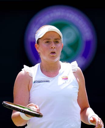 Mandatory Credit: Photo by James Veysey Shutterstock (13012857aq) Jelena Ostapenko during her fourth round match Wimbledon Tennis Championships, Day 7, The All England Lawn Tennis and Croquet Club, London, UK - 03 Jul 2022 Wimbledon Tennis Championships, Day 7, The All England Lawn Tennis and Croquet Club, London, UK - 03 Jul 2022  Copyright: xJamesxVeysey Shutterstockx 13012857aq