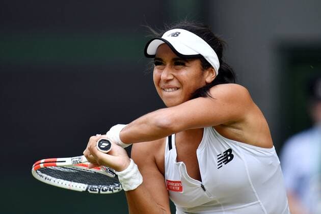 Mandatory Credit: Photo by James Veysey Shutterstock (13012856by) Heather Watson during her fourth round match Wimbledon Tennis Championships, Day 7, The All England Lawn Tennis and Croquet Club, London, UK - 03 Jul 2022 Wimbledon Tennis Championships, Day 7, The All England Lawn Tennis and Croquet Club, London, UK - 03 Jul 2022  Copyright: xJamesxVeysey Shutterstockx 13012856by