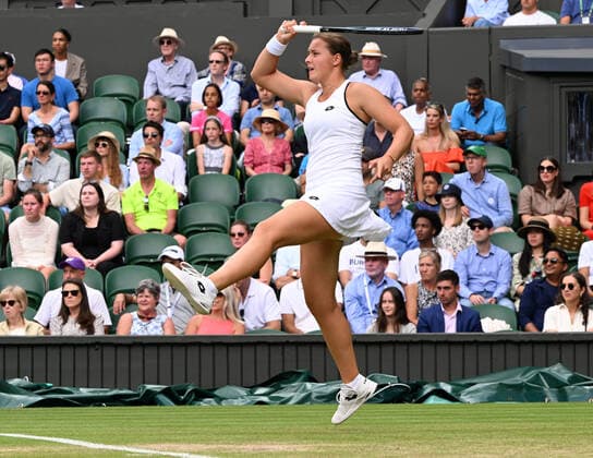 Tennis Championships - Week One - Day Seven - All England Lawn Tennis Club, Wimbledon - Sunday 3rd July 2022 Jule Niemeier (GER) v Heather Watson (GBR) Jule Niemeier of Germany 
