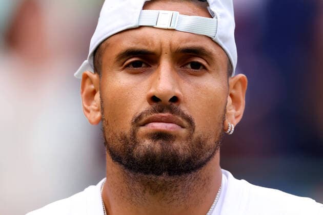 2nd July 2022, All England Lawn Tennis and Croquet Club, London, England; Wimbledon Tennis tournament; Nick Kyrgios during his match with Stefanos Tsitsipas in the mens singles  ActionPlus12404540 ShaunxBrooks