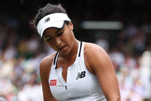 3rd July 2022, All England Lawn Tennis and Croquet Club, London, England; Wimbledon Tennis tournament; A dejected Heather Watson during her match with Jule Niemeier  ActionPlus12404577 ShaunxBrooks