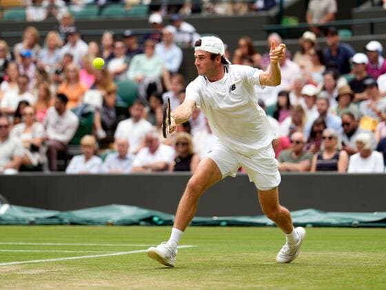 Mandatory Credit: Photo by Dave Shopland Shutterstock (13012855ao) Tommy Paul during his fourth round match Wimbledon Tennis Championships, Day 7, The All England Lawn Tennis and Croquet Club, London, UK - 03 Jul 2022 Wimbledon Tennis Championships, Day 7, The All England Lawn Tennis and Croquet Club, London, UK - 03 Jul 2022  Copyright: xDavexShopland Shutterstockx 13012855ao