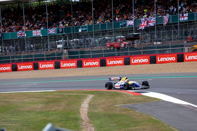 5 Sebastian Vettel DEU, Aston Martin Aramco Cognizant F1 Team drives the 1992 Williams FW14 of Nigel Mansell, F1 Grand Prix of Great Britain at Silverstone Circuit on July 3, 2022 in Silverstone, United Kingdom Photo by HOCH ZWEI Silverstone United Kingdom