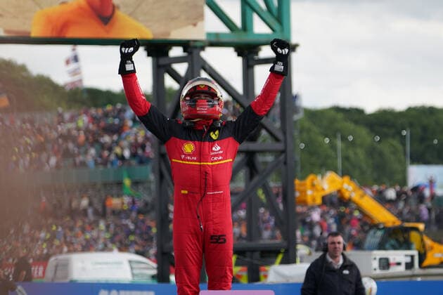 FORMULA 1 LENOVO BRITISH GRAND PRIX 2022, 03 07 2022 Winner Carlos Sainz 55 (SPA), Scuderia Ferrari F1-75 during the FORMULA 1 LENOVO BRITISH GRAND PRIX at Silverstone Circuit, Silverstone, United Kingdom on 3 July 2022 Editorial Use Only Copyright: xEleanorxHoadx ESM-0560-0085