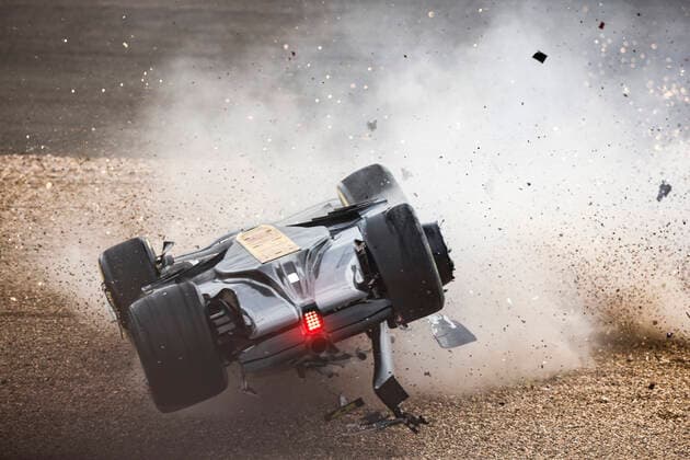 Crash of 24 Guanyu Zhou CHN, Alfa Romeo F1 Team ORLEN at the start, F1 Grand Prix of Great Britain at Silverstone Circuit on July 3, 2022 in Silverstone, United Kingdom Photo by HOCH ZWEI Silverstone United Kingdom