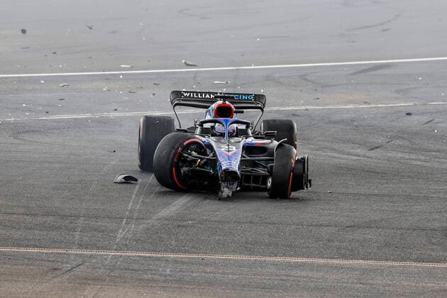 23 Alexander Albon THA, Williams Racing after crash, F1 Grand Prix of Great Britain at Silverstone Circuit on July 3, 2022 in Silverstone, United Kingdom Photo by HOCH ZWEI Silverstone United Kingdom