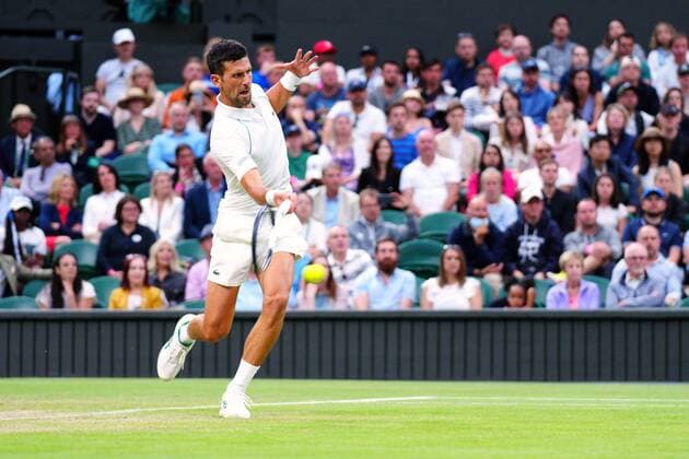 Mandatory Credit: Photo by Javier Garcia Shutterstock (13012857il) Novak Djokovic during his fourth round match Wimbledon Tennis Championships, Day 7, The All England Lawn Tennis and Croquet Club, London, UK - 03 Jul 2022 Wimbledon Tennis Championships, Day 7, The All England Lawn Tennis and Croquet Club, London, UK - 03 Jul 2022  Copyright: xJavierxGarcia Shutterstockx 13012857il