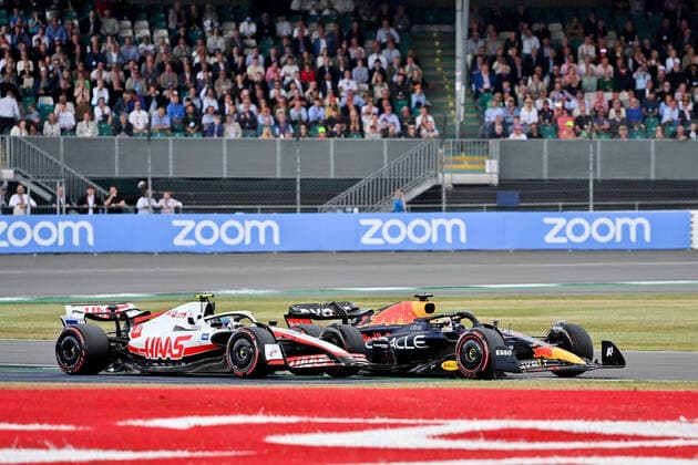 47 Mick Schumacher DEU, Haas F1 Team , 1 Max Verstappen NLD, Oracle Red Bull Racing , F1 Grand Prix of Great Britain at Silverstone Circuit on July 3, 2022 in Silverstone, United Kingdom Photo by HOCH ZWEI Silverstone United Kingdom