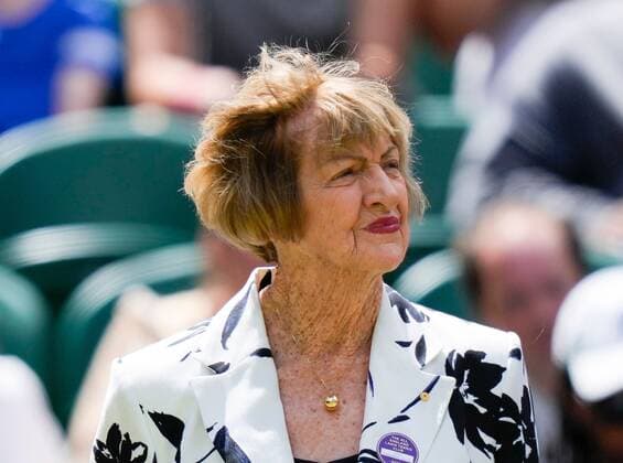 Mandatory Credit: Photo by Dave Shopland Shutterstock (13012855by) Margaret Cort on Centre Court as part of the centenary celebrations Wimbledon Tennis Championships, Day 7, The All England Lawn Tennis and Croquet Club, London, UK - 03 Jul 2022 Wimbledon Tennis Championships, Day 7, The All England Lawn Tennis and Croquet Club, London, UK - 03 Jul 2022  Copyright: xDavexShopland Shutterstockx 13012855by