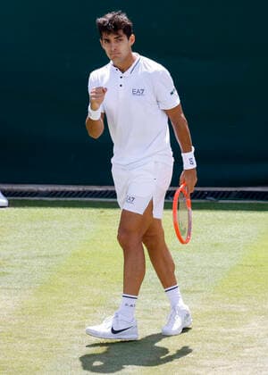 Cristian Garin makes fist and cheers,jubilation,joy,emotion Copyright: xJuergenxHasenkopfx