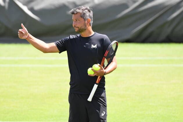 Tennis - Wimbledon 2022 - Nicolas Beuque entraineur de Alize Cornet - France TENNIS : Wimbledon 2022 - England - 04 07 2022 ChrysleneCaillaud Panoramic 