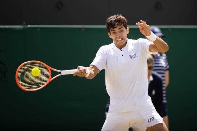 Mandatory Credit: Photo by Ella Ling Shutterstock (13012858c) Christian Garin during his fourth round match Wimbledon Tennis Championships, Day 8, The All England Lawn Tennis and Croquet Club, London, UK - 04 Jul 2022 Wimbledon Tennis Championships, Day 8, The All England Lawn Tennis and Croquet Club, London, UK - 04 Jul 2022  Copyright: xEllaxLing Shutterstockx 13012858c