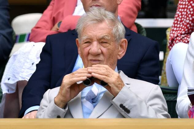 Mandatory Credit: Photo by James Veysey Shutterstock (13012861aj) Ian McKellan in the Royal Box on Centre Court Wimbledon Tennis Championships, Day 8, The All England Lawn Tennis and Croquet Club, London, UK - 04 Jul 2022 Wimbledon Tennis Championships, Day 8, The All England Lawn Tennis and Croquet Club, London, UK - 04 Jul 2022  Copyright: xJamesxVeysey Shutterstockx 13012861aj