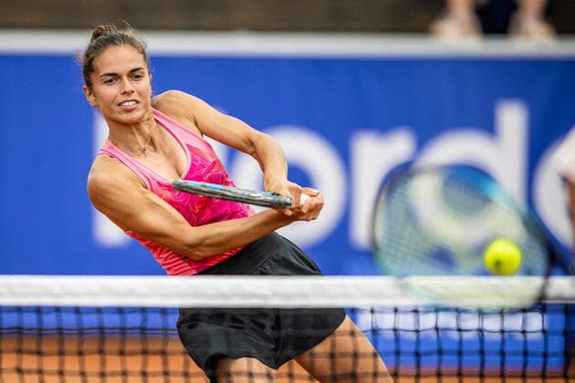 220704 Valentini Grammatikipoulou, Greece, during day 1 of the WTA Nordea Open on July 4, 2022 in Bastad,  Copyright: CHRISTOFFERxBORGxMATTISSON BB220704CB086