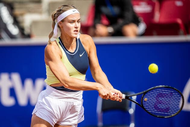 220704 Anna Karolina Schmiedlova, Slovakia, during day 1 of the WTA Nordea Open on July 4, 2022 in Bastad,  Copyright: CHRISTOFFERxBORGxMATTISSON BB220704CB104