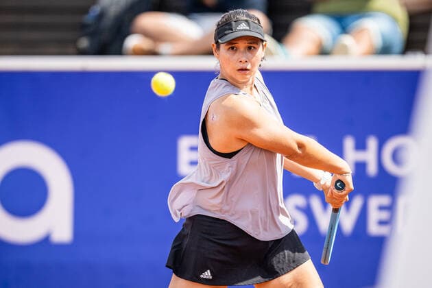 220704 Beatrice Gumulya, Indonesia, during day 1 of the WTA Nordea Open on July 4, 2022 in Bastad,  Copyright: CHRISTOFFERxBORGxMATTISSON BB220704CB116