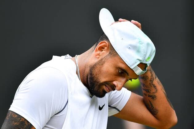 Mandatory Credit: Photo by James Veysey Shutterstock (13012861cx) Nick Kyrgios during his fourth round match Wimbledon Tennis Championships, Day 8, The All England Lawn Tennis and Croquet Club, London, UK - 04 Jul 2022 Wimbledon Tennis Championships, Day 8, The All England Lawn Tennis and Croquet Club, London, UK - 04 Jul 2022  Copyright: xJamesxVeysey Shutterstockx 13012861cx