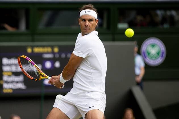 Mandatory Credit: Photo by Ella Ling Shutterstock (13012858fk) Rafael Nadal during his fourth round match Wimbledon Tennis Championships, Day 8, The All England Lawn Tennis and Croquet Club, London, UK - 04 Jul 2022 Wimbledon Tennis Championships, Day 8, The All England Lawn Tennis and Croquet Club, London, UK - 04 Jul 2022  Copyright: xEllaxLing Shutterstockx 13012858fk