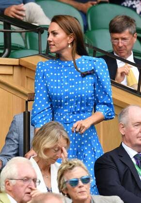 Mandatory Credit: Photo by James Veysey Shutterstock (13012868n) Catherine Duchess of Cambridge in the Royal Box on Centre Court Wimbledon Tennis Championships, Day 9, The All England Lawn Tennis and Croquet Club, London, UK - 05 Jul 2022 Wimbledon Tennis Championships, Day 9, The All England Lawn Tennis and Croquet Club, London, UK - 05 Jul 2022  Copyright: xJamesxVeysey Shutterstockx 13012868n