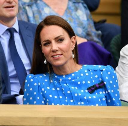 Mandatory Credit: Photo by James Veysey Shutterstock (13012868t) Catherine Duchess of Cambridge in the Royal Box on Centre Court Wimbledon Tennis Championships, Day 9, The All England Lawn Tennis and Croquet Club, London, UK - 05 Jul 2022 Wimbledon Tennis Championships, Day 9, The All England Lawn Tennis and Croquet Club, London, UK - 05 Jul 2022  Copyright: xJamesxVeysey Shutterstockx 13012868t