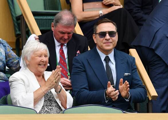 Mandatory Credit: Photo by James Veysey Shutterstock (13012868ab) David Walliams and mother Kathleen Williams in the Royal Box on Centre Court Wimbledon Tennis Championships, Day 9, The All England Lawn Tennis and Croquet Club, London, UK - 05 Jul 2022 Wimbledon Tennis Championships, Day 9, The All England Lawn Tennis and Croquet Club, London, UK - 05 Jul 2022  Copyright: xJamesxVeysey Shutterstockx 13012868ab
