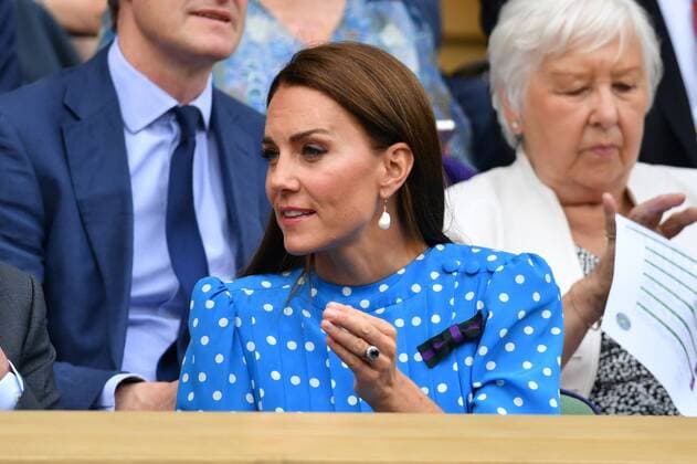 Mandatory Credit: Photo by James Veysey Shutterstock (13012868ac) Catherine Duchess of Cambridge in the Royal Box on Centre Court Wimbledon Tennis Championships, Day 9, The All England Lawn Tennis and Croquet Club, London, UK - 05 Jul 2022 Wimbledon Tennis Championships, Day 9, The All England Lawn Tennis and Croquet Club, London, UK - 05 Jul 2022  Copyright: xJamesxVeysey Shutterstockx 13012868ac