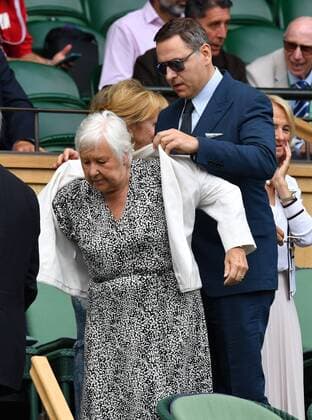 Mandatory Credit: Photo by James Veysey Shutterstock (13012868aa) David Walliams and mother Kathleen Williams in the Royal Box on Centre Court Wimbledon Tennis Championships, Day 9, The All England Lawn Tennis and Croquet Club, London, UK - 05 Jul 2022 Wimbledon Tennis Championships, Day 9, The All England Lawn Tennis and Croquet Club, London, UK - 05 Jul 2022  Copyright: xJamesxVeysey Shutterstockx 13012868aa