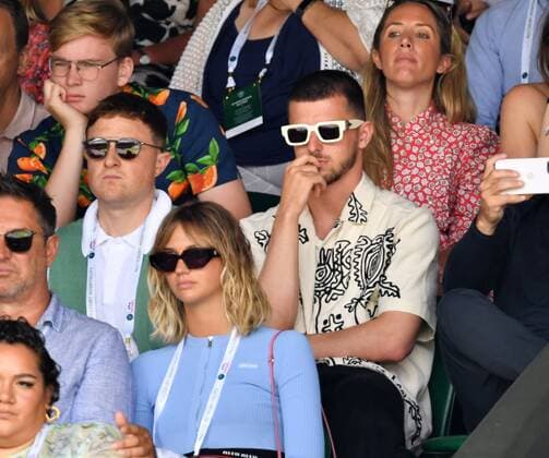 Mandatory Credit: Photo by James Veysey Shutterstock (13012868ah) Mason Mount watching the action on Centre Court Wimbledon Tennis Championships, Day 9, The All England Lawn Tennis and Croquet Club, London, UK - 05 Jul 2022 Wimbledon Tennis Championships, Day 9, The All England Lawn Tennis and Croquet Club, London, UK - 05 Jul 2022  Copyright: xJamesxVeysey Shutterstockx 13012868ah