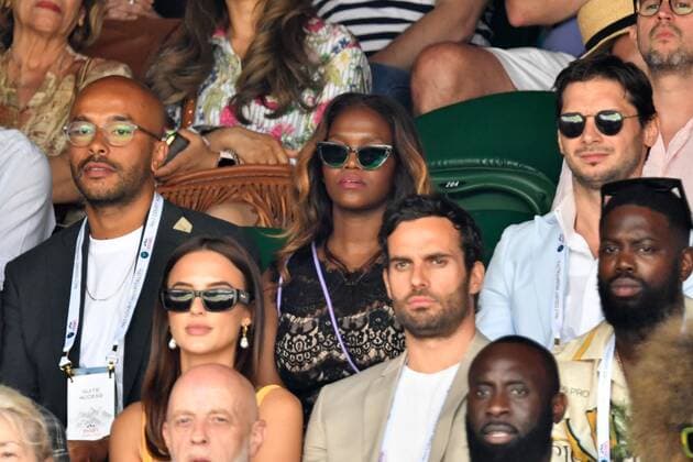 Mandatory Credit: Photo by James Veysey Shutterstock (13012868ag) Oti Mabuse watching the action on Centre Court Wimbledon Tennis Championships, Day 9, The All England Lawn Tennis and Croquet Club, London, UK - 05 Jul 2022 Wimbledon Tennis Championships, Day 9, The All England Lawn Tennis and Croquet Club, London, UK - 05 Jul 2022  Copyright: xJamesxVeysey Shutterstockx 13012868ag