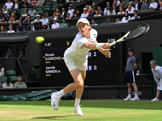 Tennis Championships - Week One - Day Eight - All England Lawn Tennis Club, Wimbledon - Tuesday 5th July 2022 Invitation Mens Singles Novak Djokavic v Jannik Sinner (ITA) Jannik Sinner of Italy 