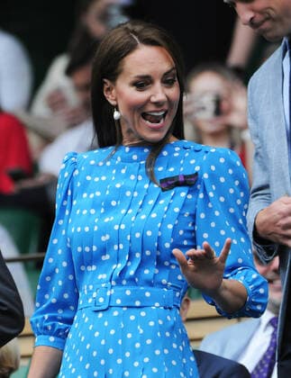 Tennis Championships - Week One - Day Eight - All England Lawn Tennis Club, Wimbledon - Tuesday 5th July 2022 Invitation Mens Singles Novak Djokavic v Jannik Sinner (ITA) HRH The Duchess of Cambridge (Kate) arrives in the Royal Box on Centre Court 