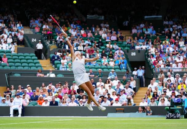 Mandatory Credit: Photo by Javier Garcia Shutterstock (13012869w) Tatjana Maria during her quarter-final match Wimbledon Tennis Championships, Day 9, The All England Lawn Tennis and Croquet Club, London, UK - 05 Jul 2022 Wimbledon Tennis Championships, Day 9, The All England Lawn Tennis and Croquet Club, London, UK - 05 Jul 2022  Copyright: xJavierxGarcia Shutterstockx 13012869w