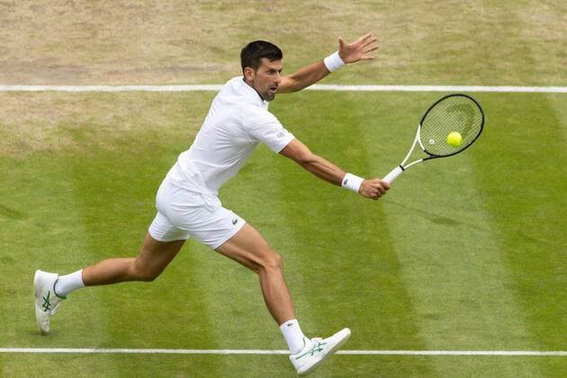 Mandatory Credit: Photo by Ella Ling Shutterstock (13012864aa) Novak Djokovic during his quarter final match Wimbledon Tennis Championships, Day 9, The All England Lawn Tennis and Croquet Club, London, UK - 05 Jul 2022 Wimbledon Tennis Championships, Day 9, The All England Lawn Tennis and Croquet Club, London, UK - 05 Jul 2022  Copyright: xEllaxLing Shutterstockx 13012864aa