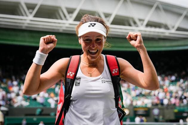 Sport Themen der Woche KW27 Sport Bilder des Tages Mandatory Credit: Photo by Dave Shopland Shutterstock (13012866az) Tatjana Maria celebrates winning her quarter final match Wimbledon Tennis Championships, Day 9, The All England Lawn Tennis and Croquet Club, London, UK - 05 Jul 2022 Wimbledon Tennis Championships, Day 9, The All England Lawn Tennis and Croquet Club, London, UK - 05 Jul 2022  Copyright: xDavexShopland Shutterstockx 13012866az