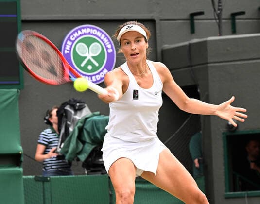 Tennis Championships - Week One - Day Eight - All England Lawn Tennis Club, Wimbledon - Tuesday 5th July 2022 Womens Singles Tatjana Maria (GER) v Jule Niemeier (GER) Tatjana Maria of Germany 